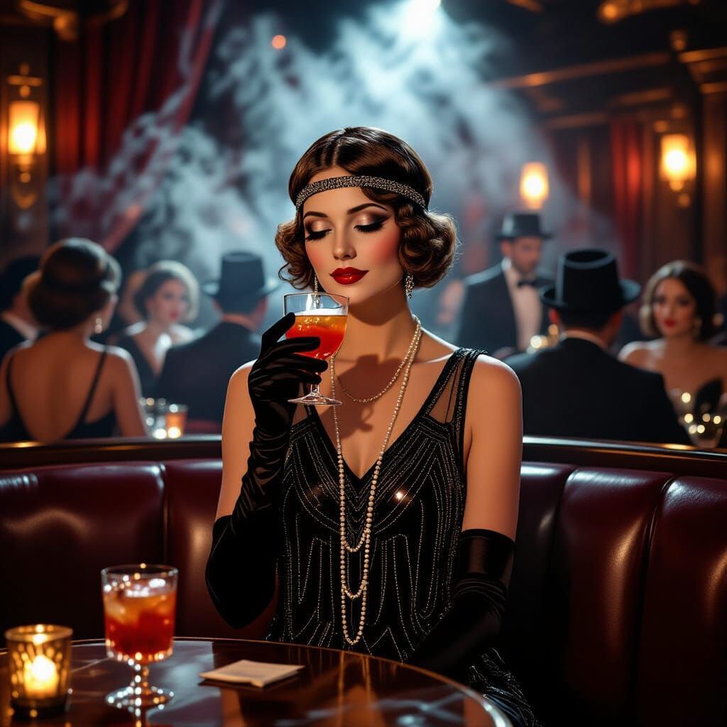 Roaring Twenties: Lady in Jazz Bar