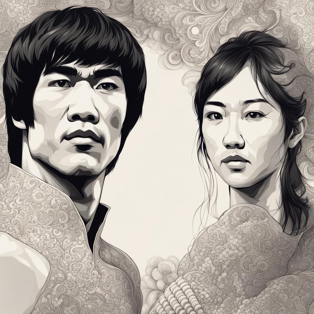 Bruce Lee Look-Alike with Asian Beauty in Love