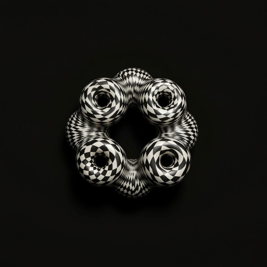 Checkered Donut Spheres in Recursive Shape