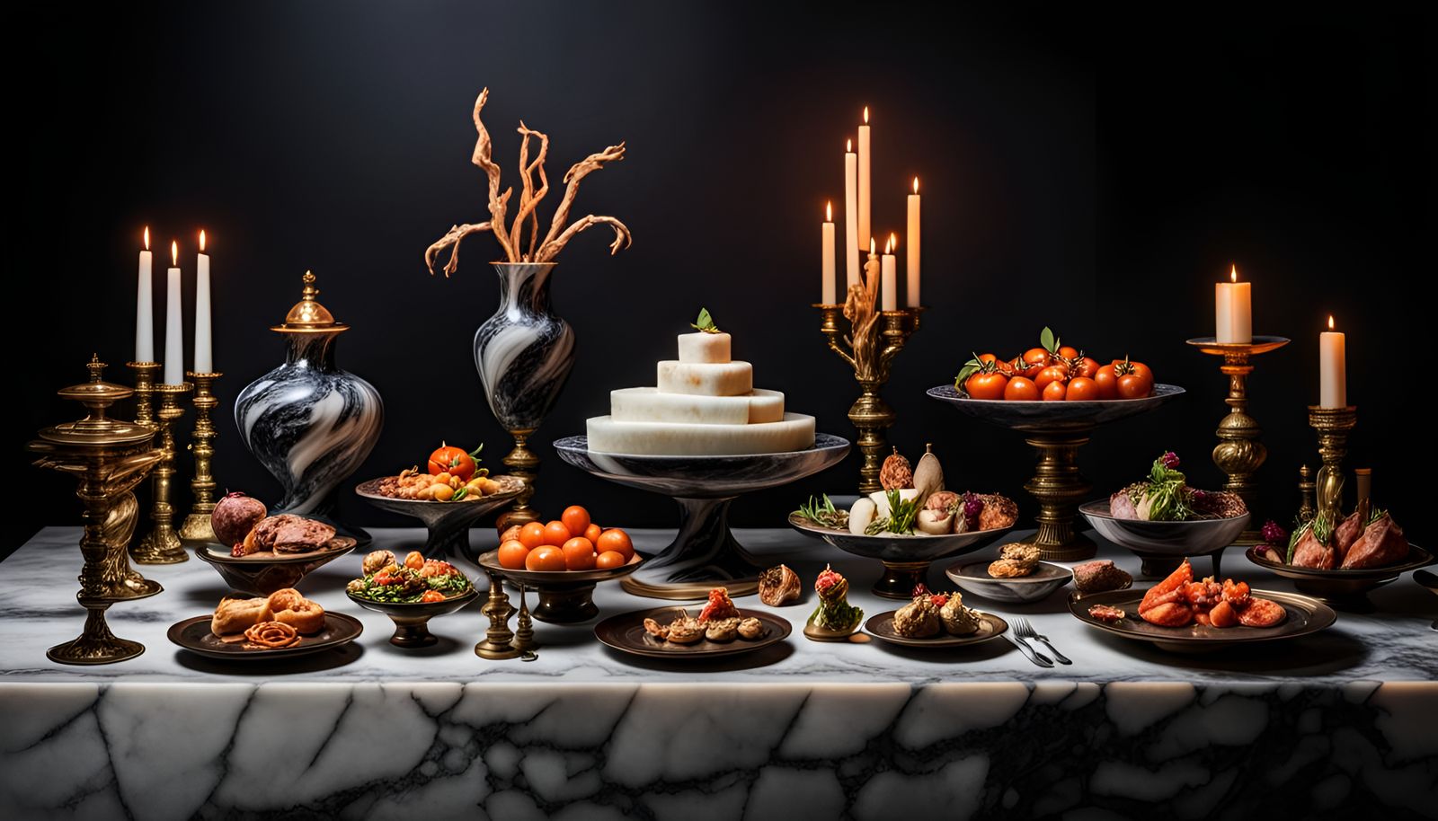 Extravagant Food Sculptures in Marble and Bronze