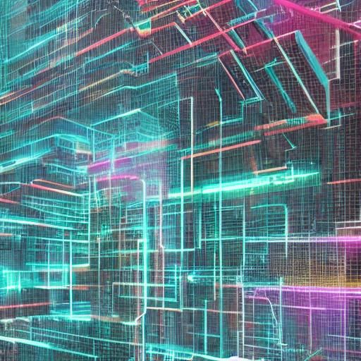 Cyberpunk Robotic Face with Neon Circuits