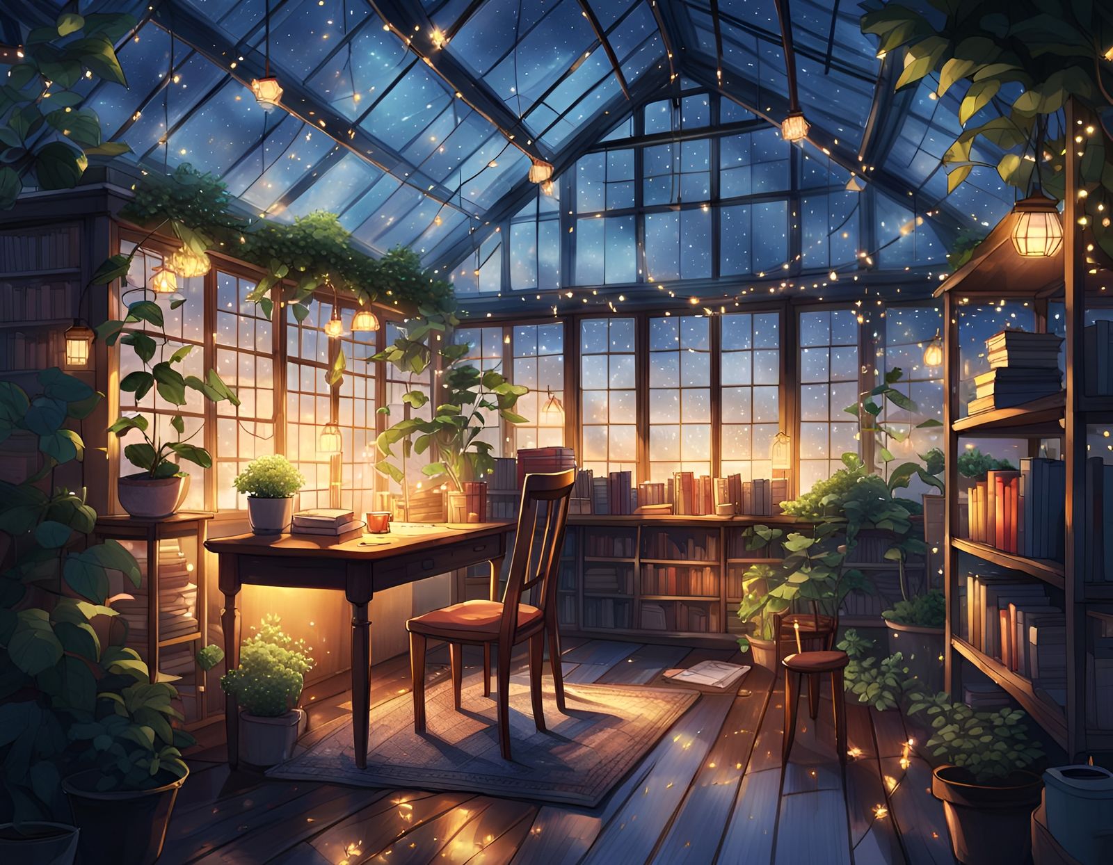 cosy greenhouse book nook