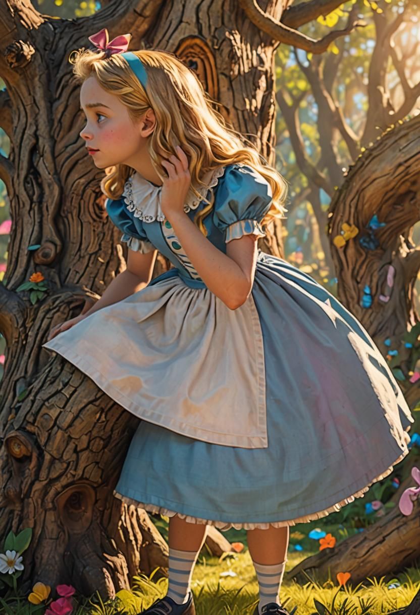Alice in Wonderland in Vibrant 3D Digital Art