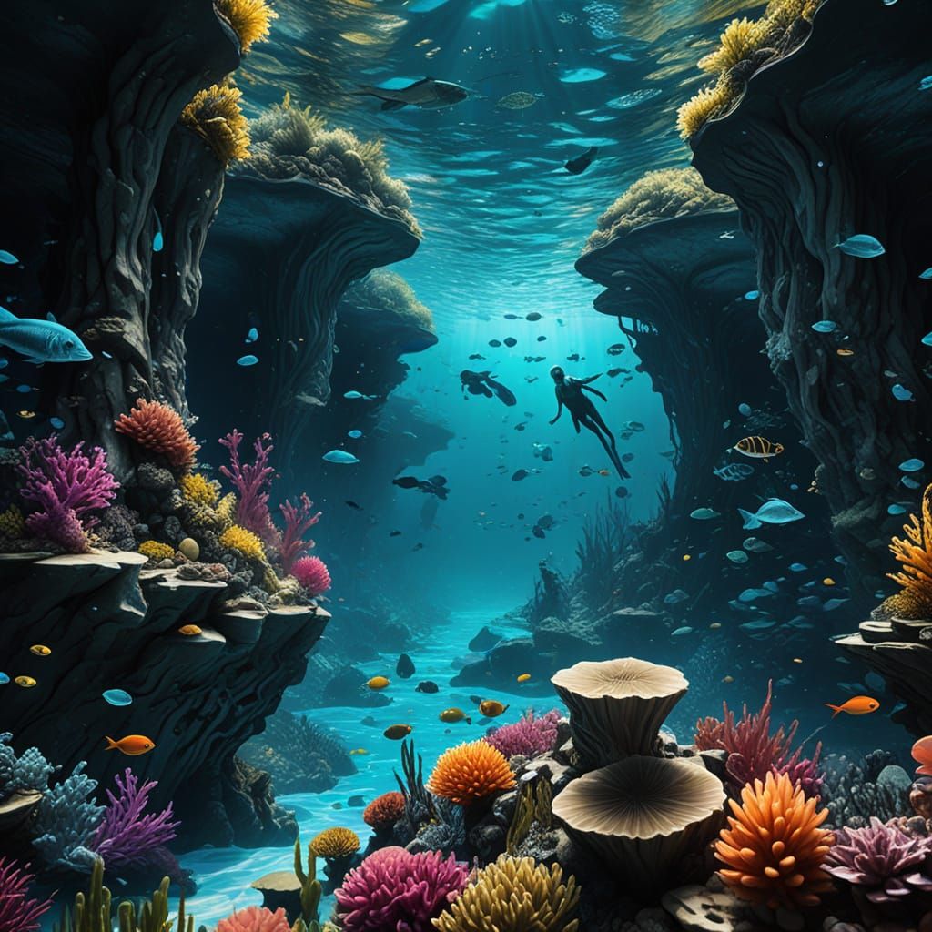 Surreal Water Wonderland in Vibrant Alcohol Ink