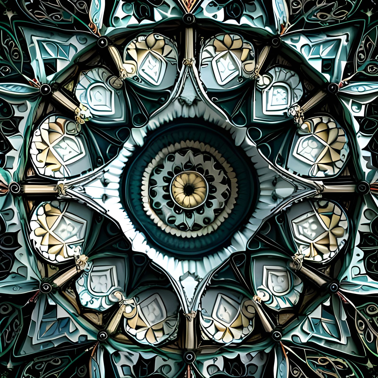 Vibrant 3D Kaleidoscope Render in Octane Style
