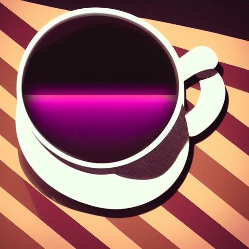 Synthwave Espresso Bean in Neon Retro Style