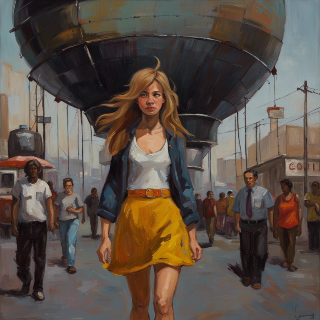 Girl Enters Alternate Universe: Oil Painting