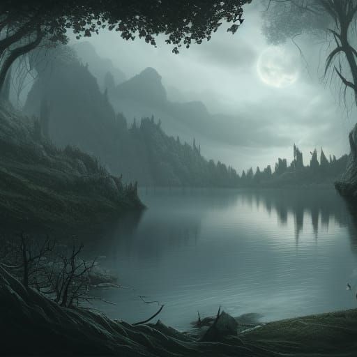 Haunted Lake: Detailed Matte Painting