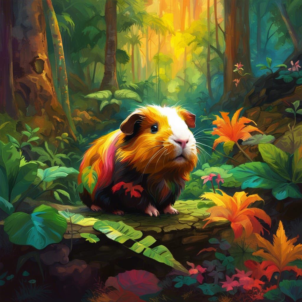 Guinea Pig in a Magical Tropical Rainforest