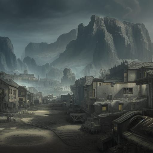 Detailed Matte Painting of WWII Scene