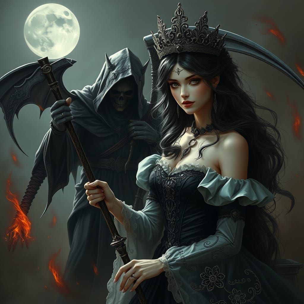 Gothic Princess Hunted by the Grim Reaper