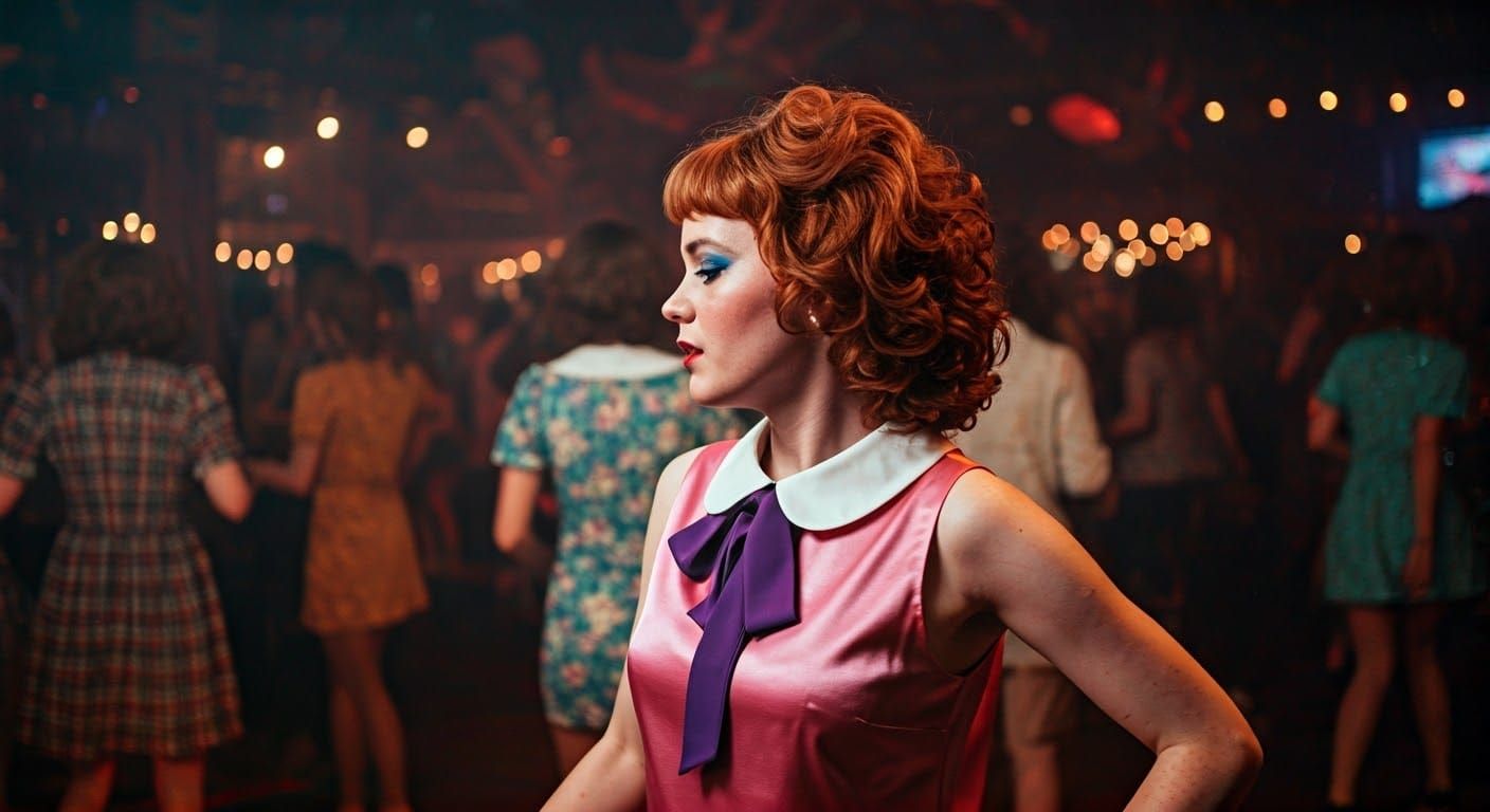 1970s Nightclub Dancer in Distinctive 16mm Film Aesthetic