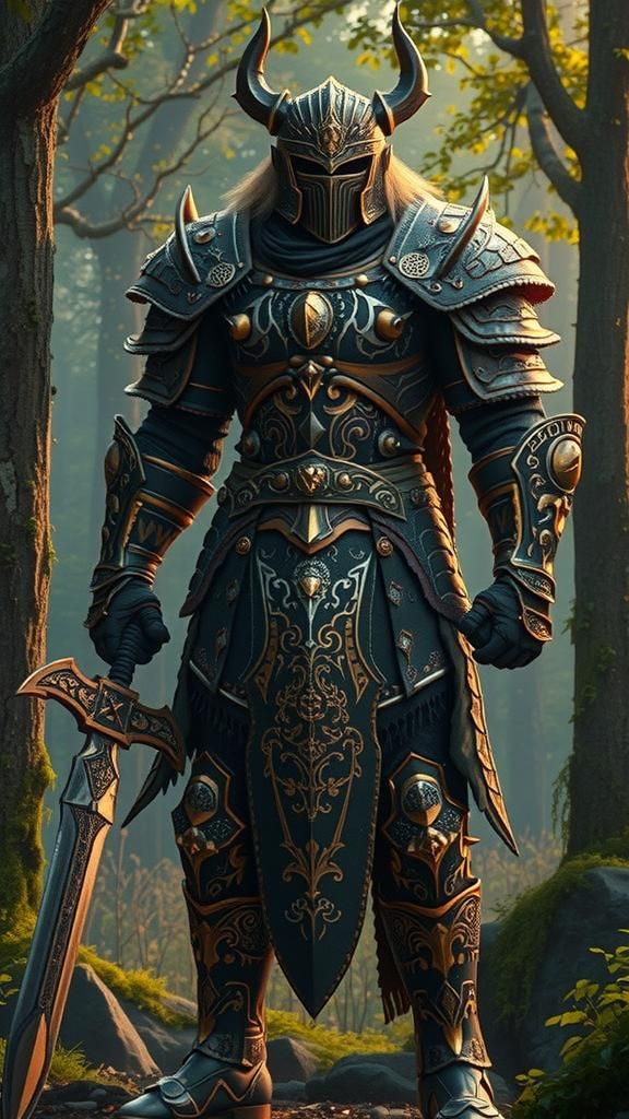 Berserker God of Weapons in Obsidian Armor