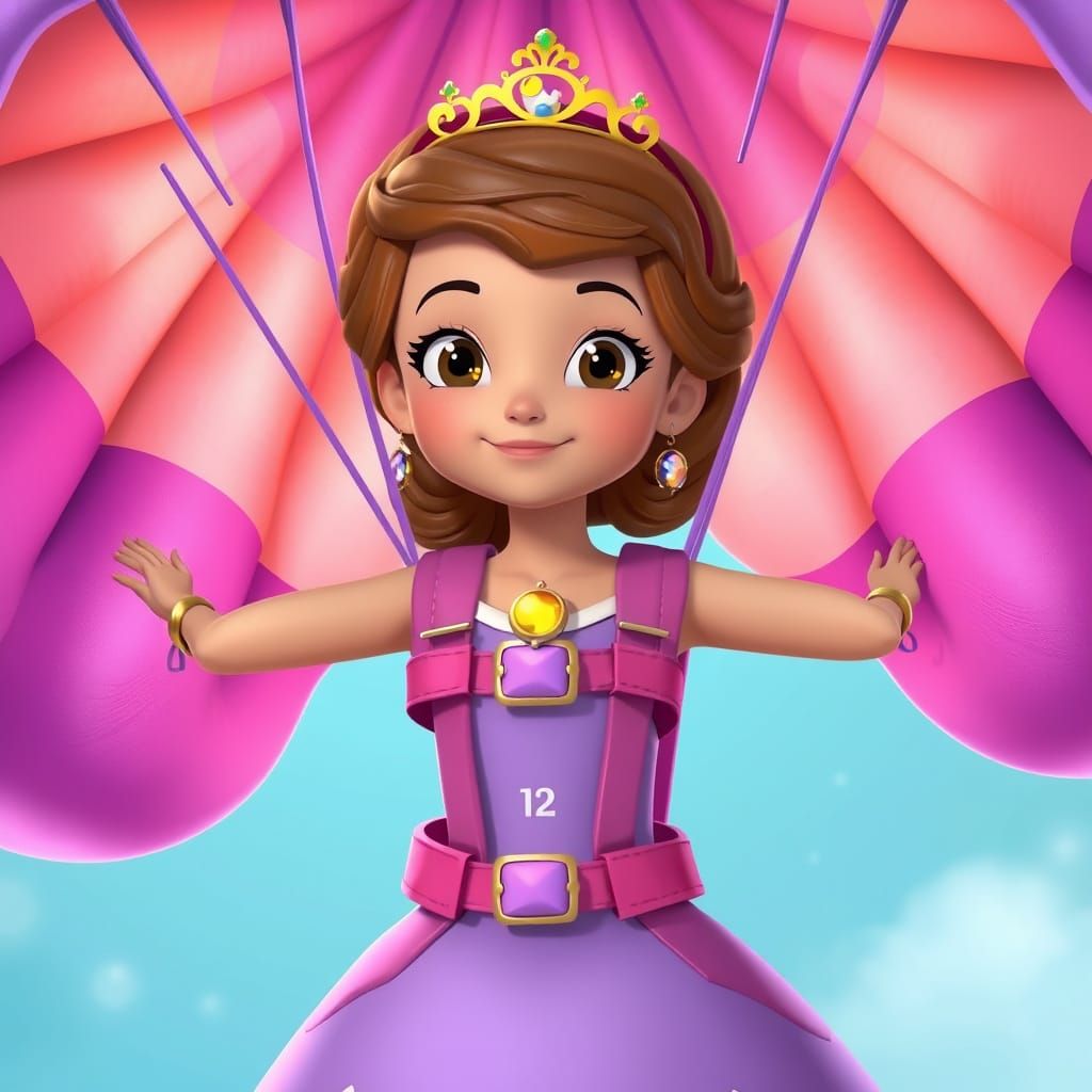 Princess Sofia with Parachute in Disney Style