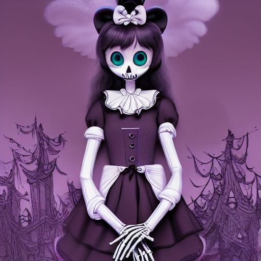 Sugar Skull Maid: Pixar Anime Horror Portrait