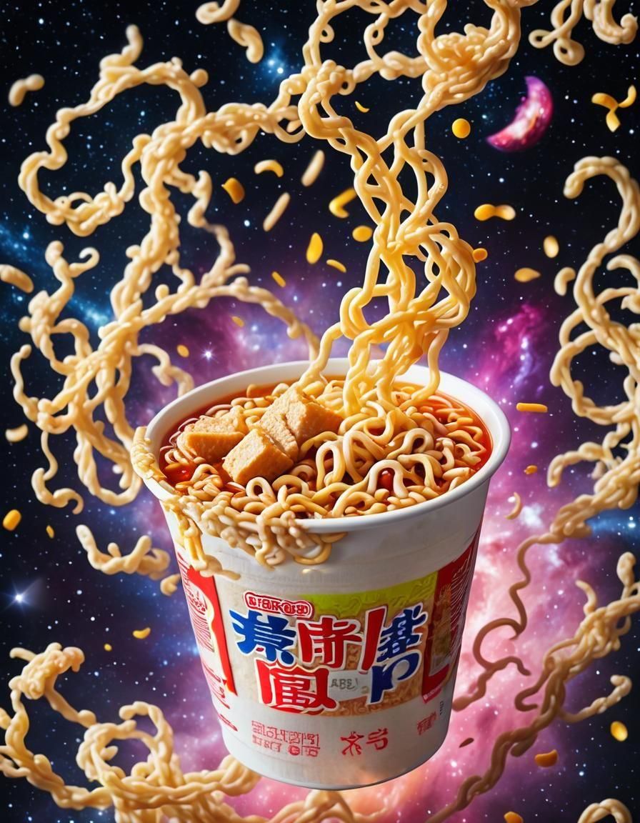 Side View of Instant Ramen Cup