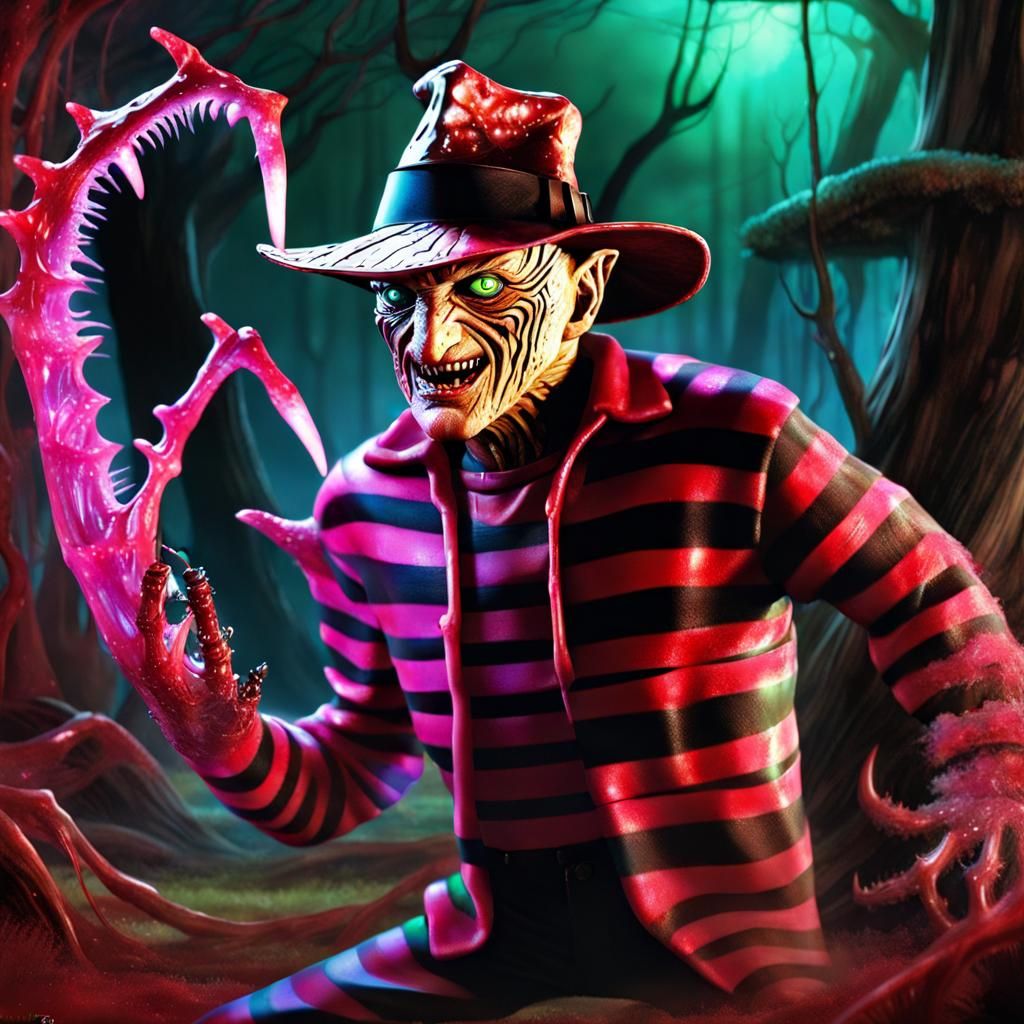 Surreal Xenomorph and Freddy Krueger Hybrid
