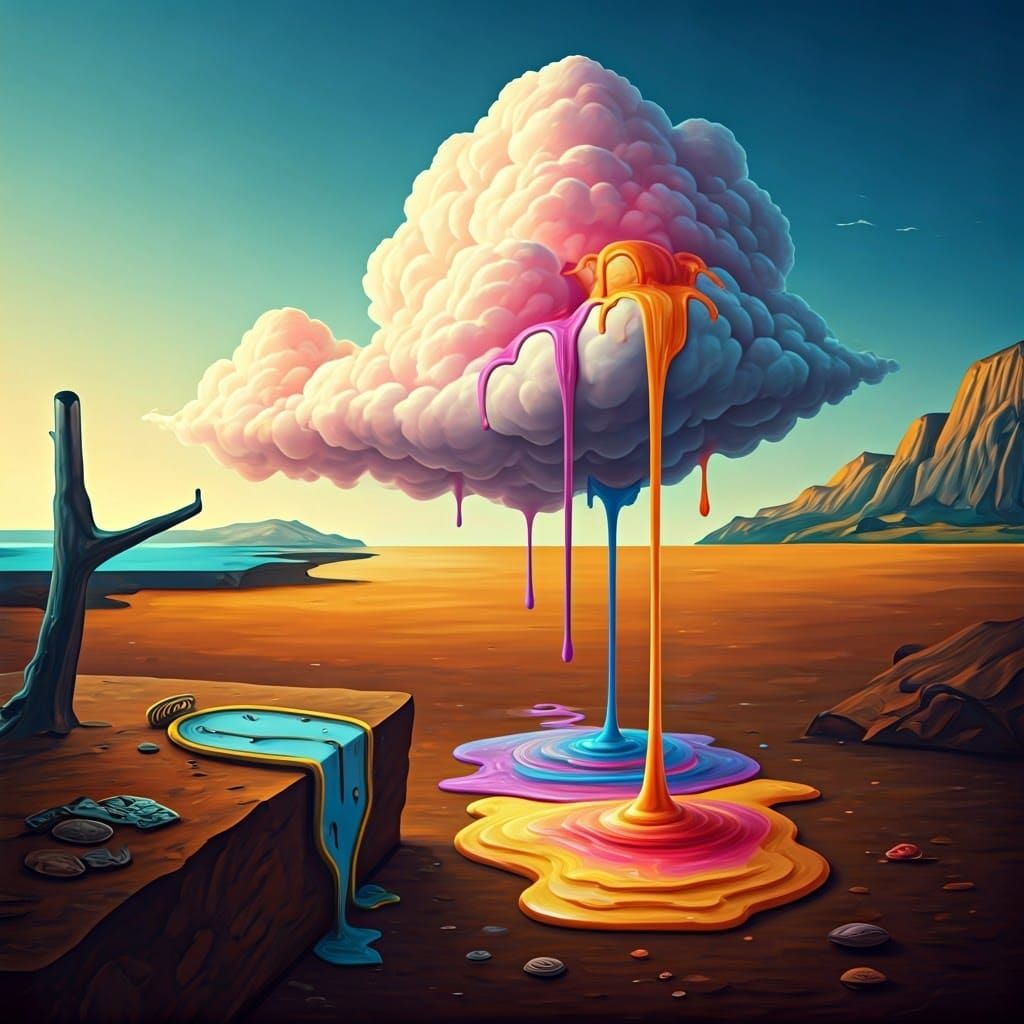 Surreal Melting Ice Cream Dreamscape