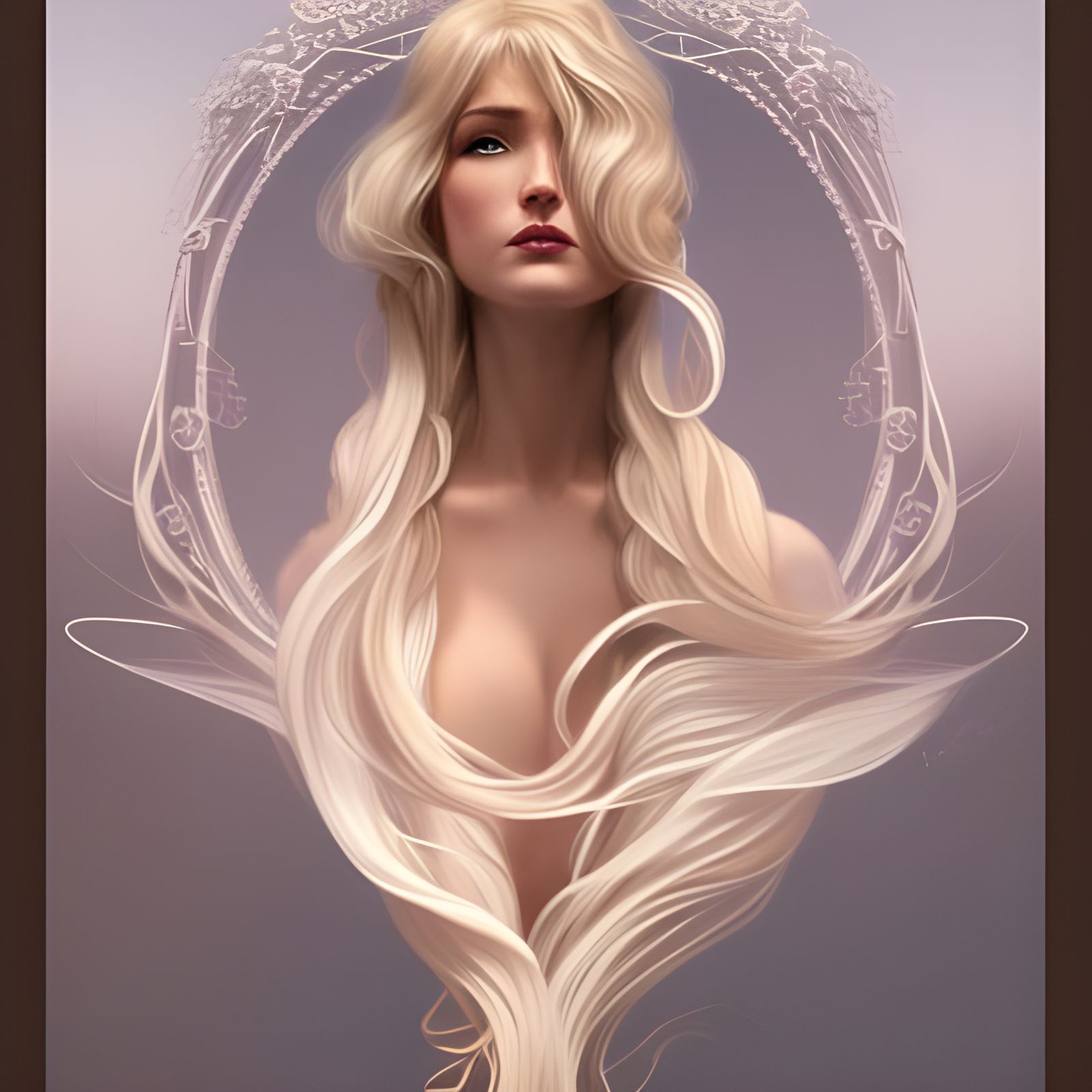 Elegant Blonde in Haute Couture: Digital Art