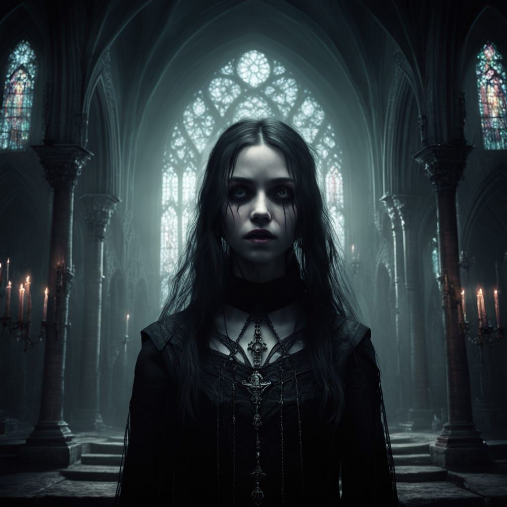 Ethereal Spirit Summoning in Gothic Digital Art