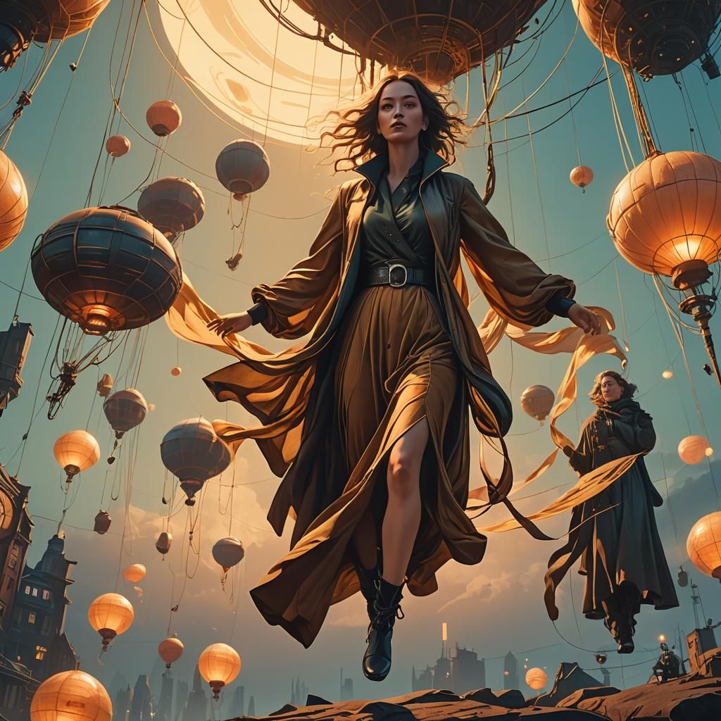 Ethereal Garments Suspended in Golden Light