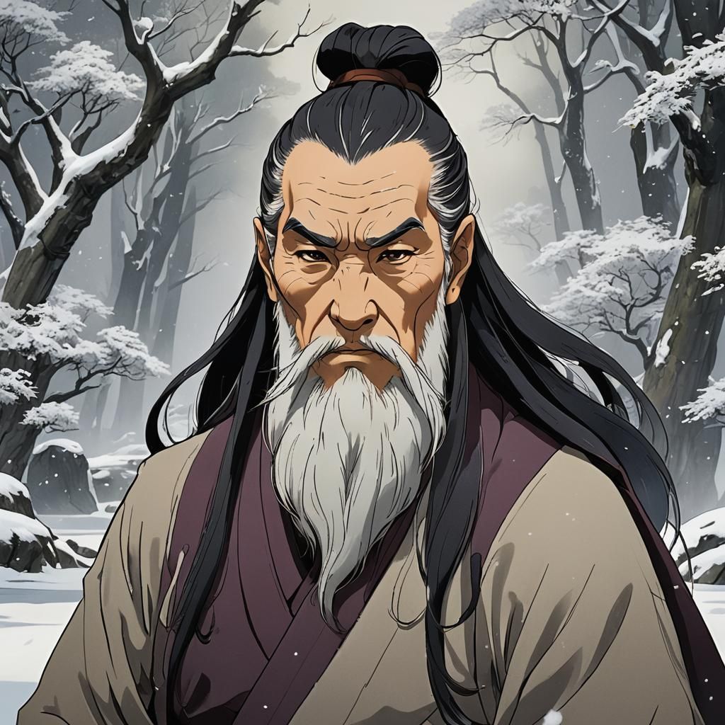 Venerable Elderly Man with Piercing Blue Eyes