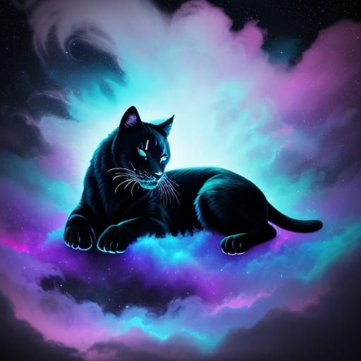 Ethereal Panther Surrounded by Luminous Astral Magic