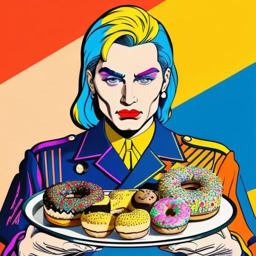 Hephestus as Donut Girl in Pop Art Style