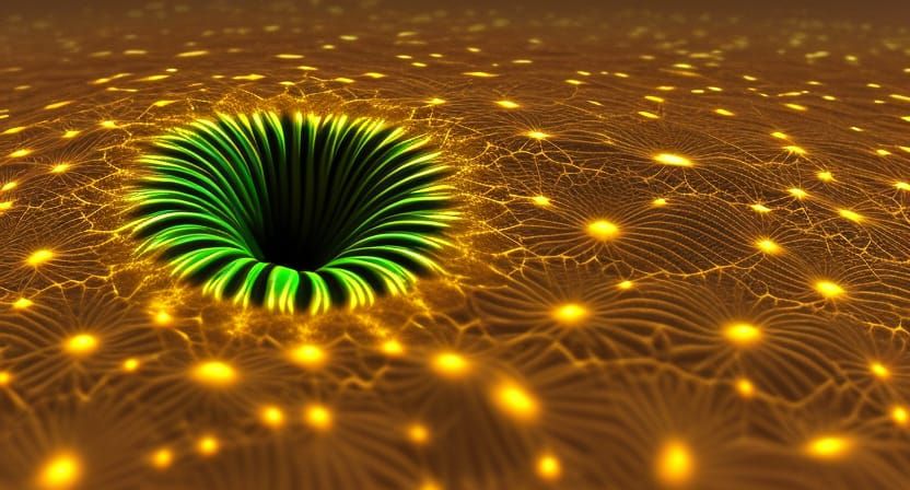 Neon Moon Flower in Desert, Hyperrealistic 8K