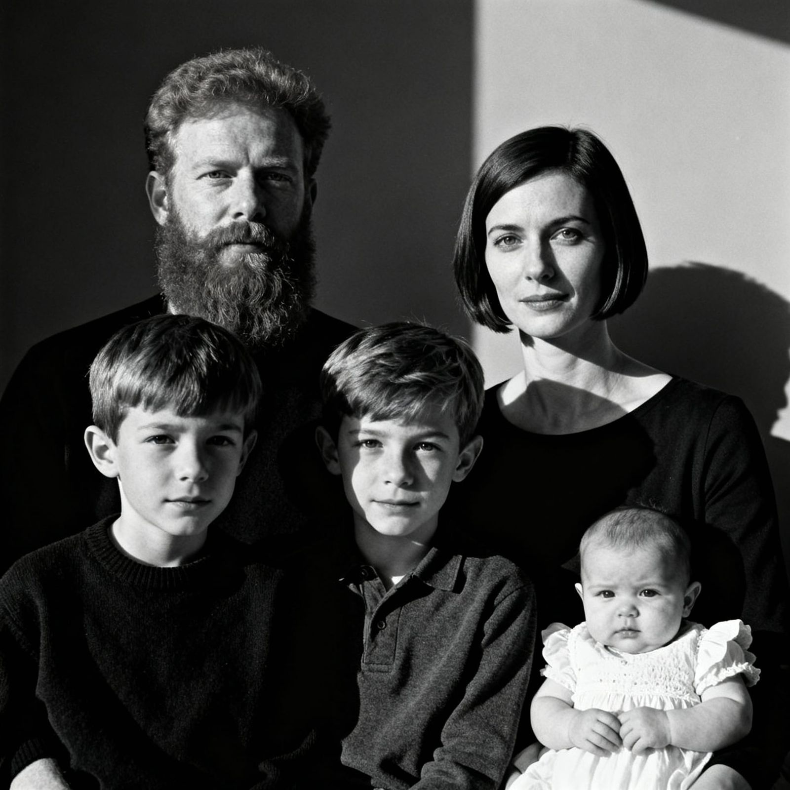 Classic Black and White Family Portrait