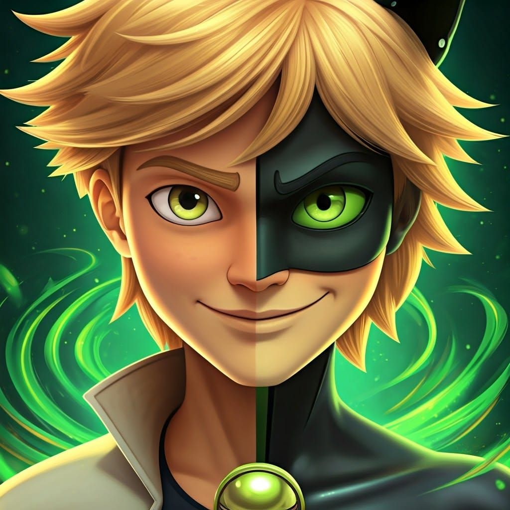 Adrien Agreste and Cat Noir Fusion Portrait