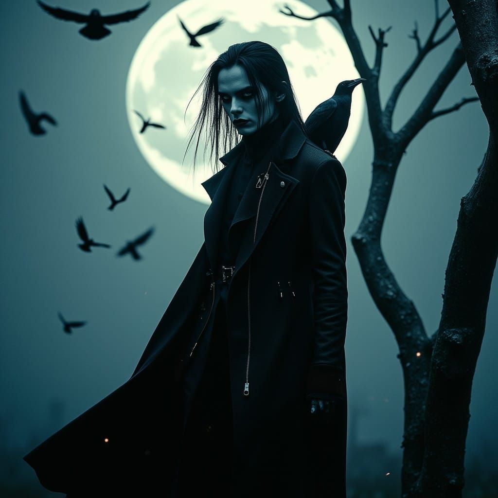 <lora:Dark Portraits:1.0>  A beautiful head shot  masterpiece of actor Jared Leto as the Crow in the movie the Crow and ...