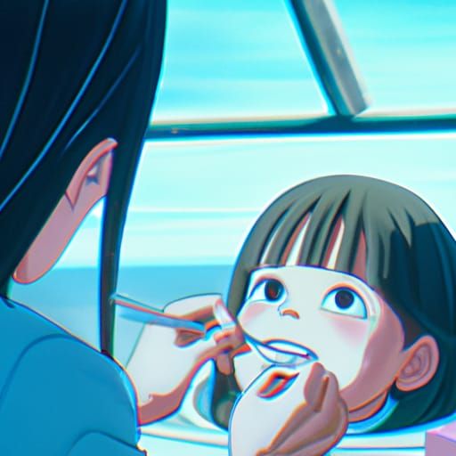 Dentist Visit in Studio Ghibli Anime Style