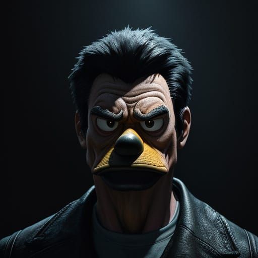 Tense Donald Duck in Moody Alleyway