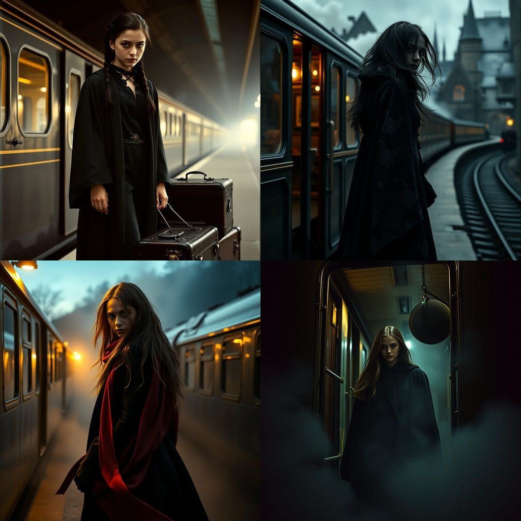 Gothic Slytherin Student Arrives at Hogwarts in Cinematic St...