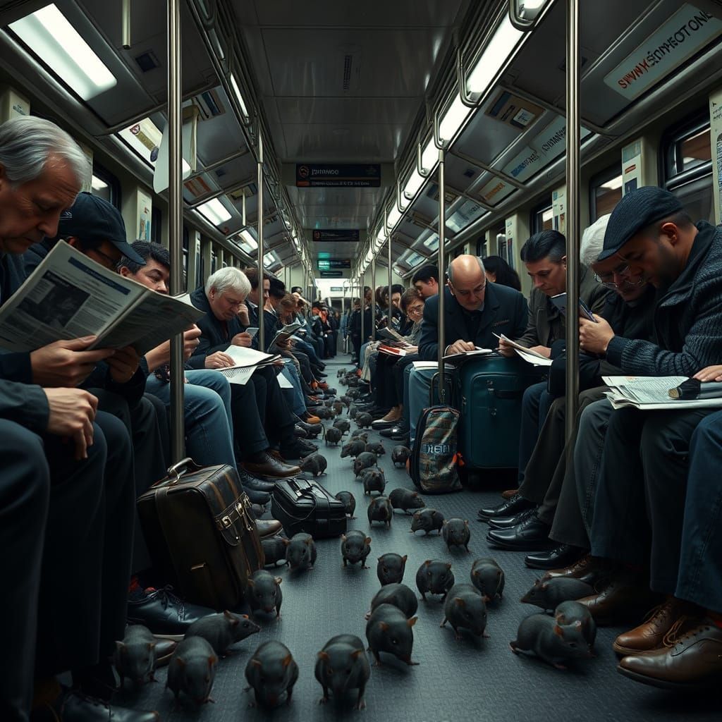 Commuters Surrounded by Unseen Rats in London's Jubilee Line