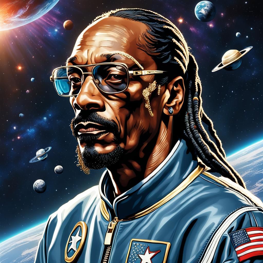 Snoop Dogg Astronaut in Space: Hyperrealistic 3D Art