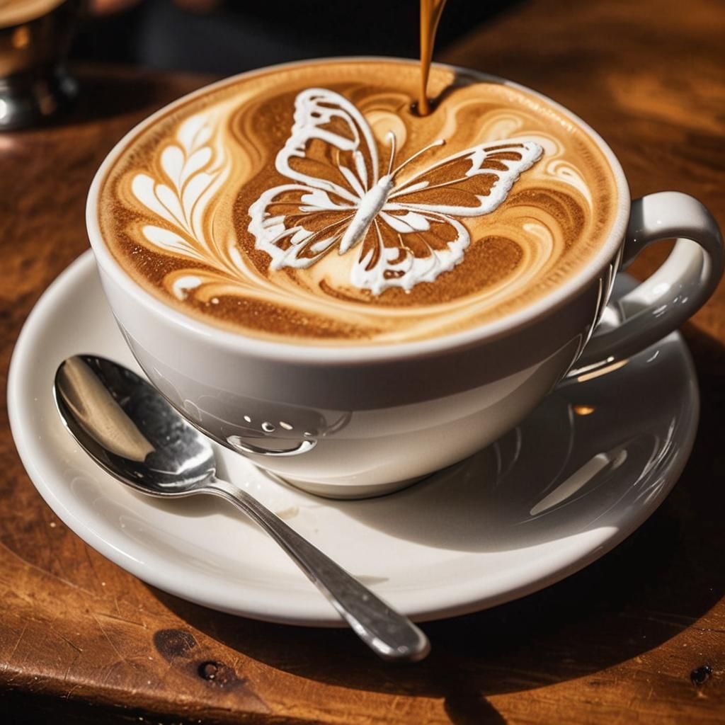 Butterfly Latte Art: Ornate Macchiato Design