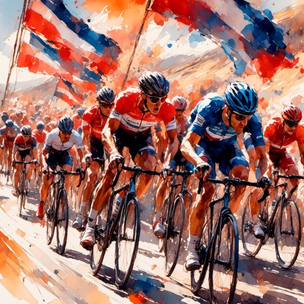 Dynamic Cycling Art: Finish Line Triumph