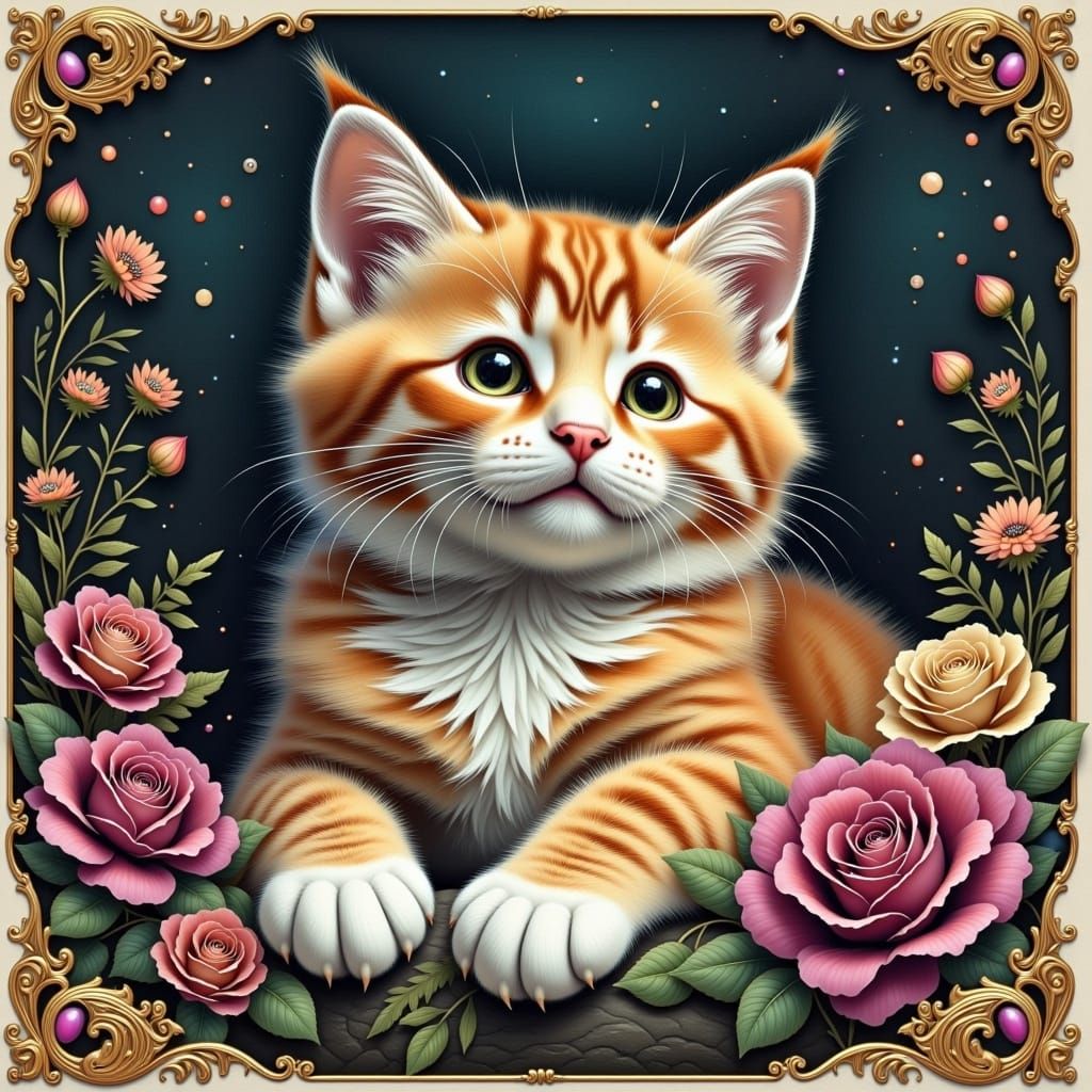 Cute Cat Image Generated By AI