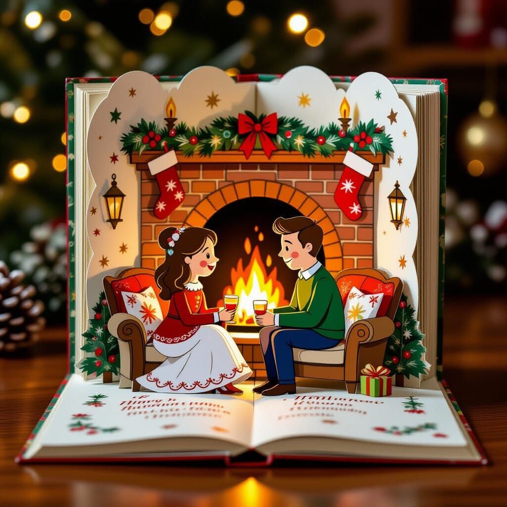 Christmas Pop-Up Book: Engagement by Cozy Fire