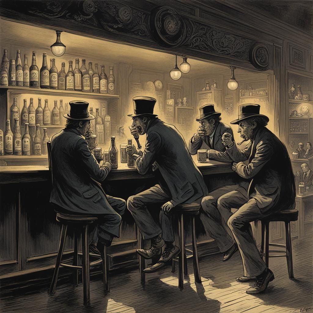 Hardy Boys in Smoky Jazz Bar, Gothic Horror Style