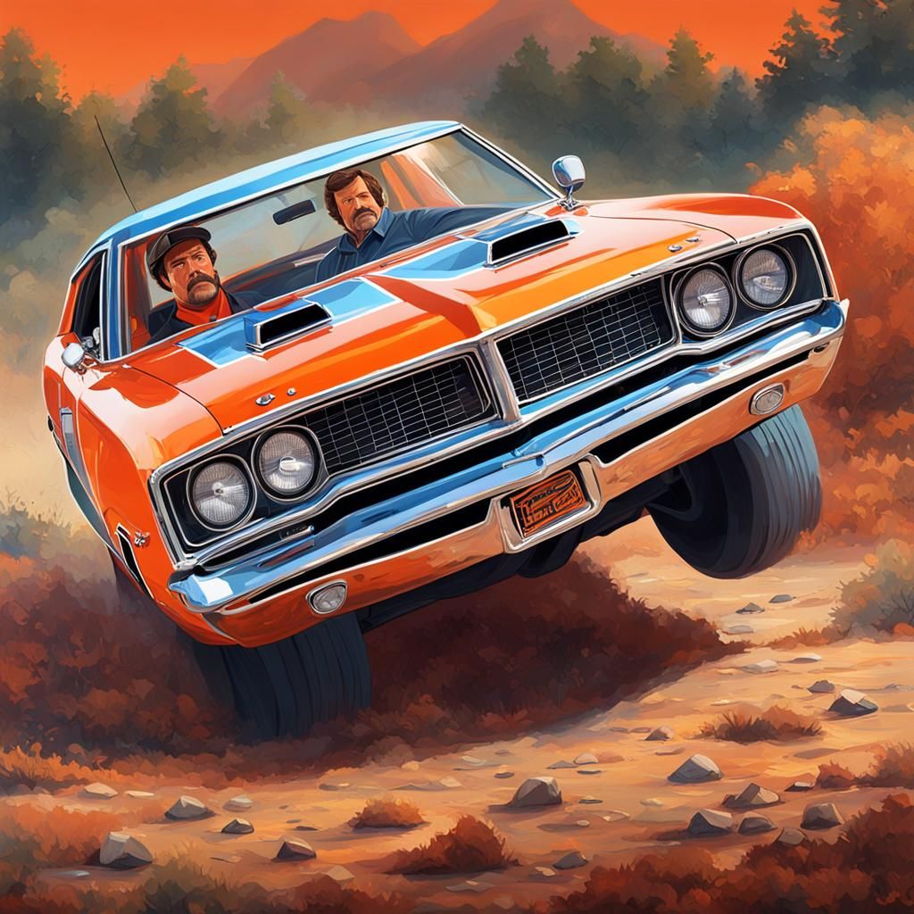 Dukes of Hazzard General Lee Car: Hyperrealistic Art
