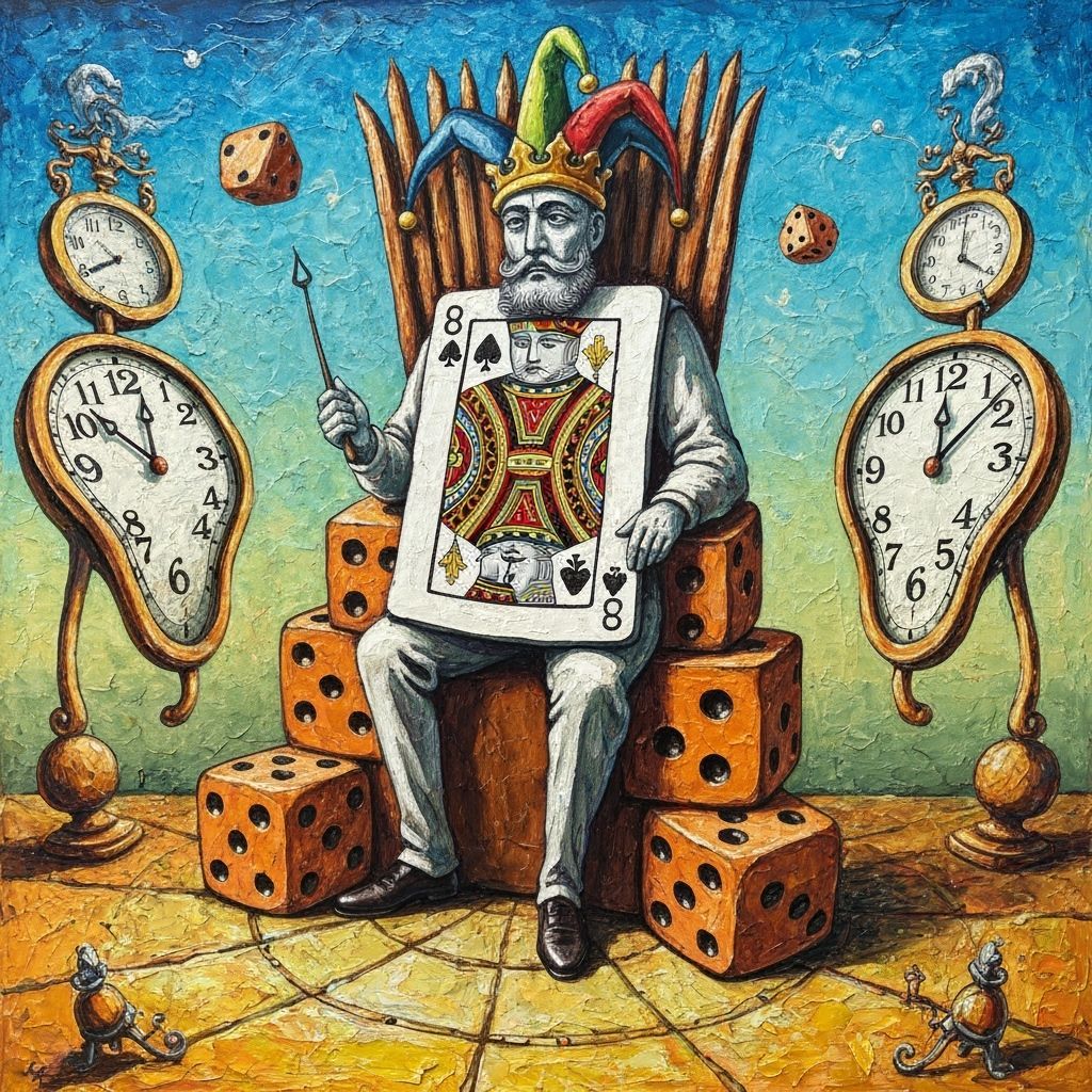 King of 8s on Dice Throne in Melting Landscape