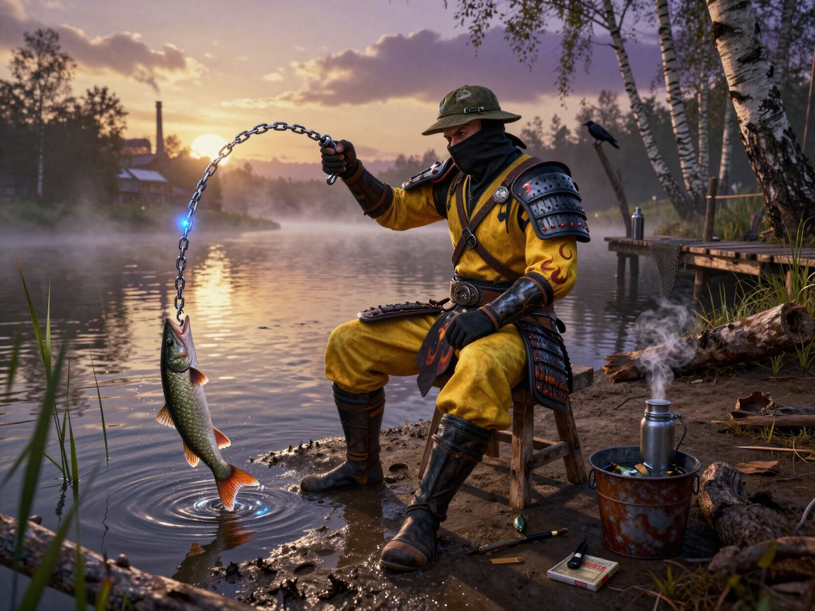 Scorpion Fishing by Russian River at Dusk