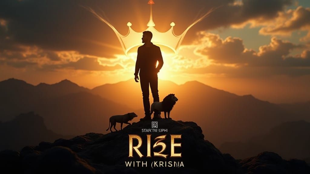 Sunrise Mountain Peak Scene in Futuristic Style