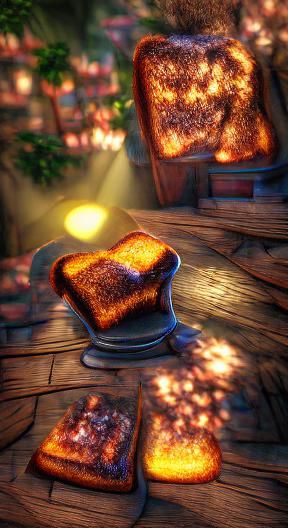 Burnt Toast with Volumetric Lighting