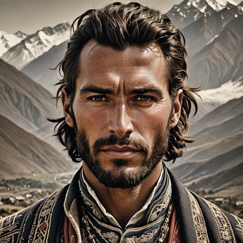 Chilean Man Portrait in Earthy Tones, Detailed Photography