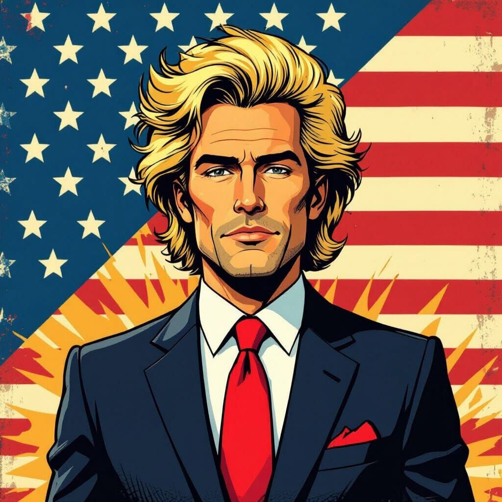 Businessman Portrait in Graphic Novel Style