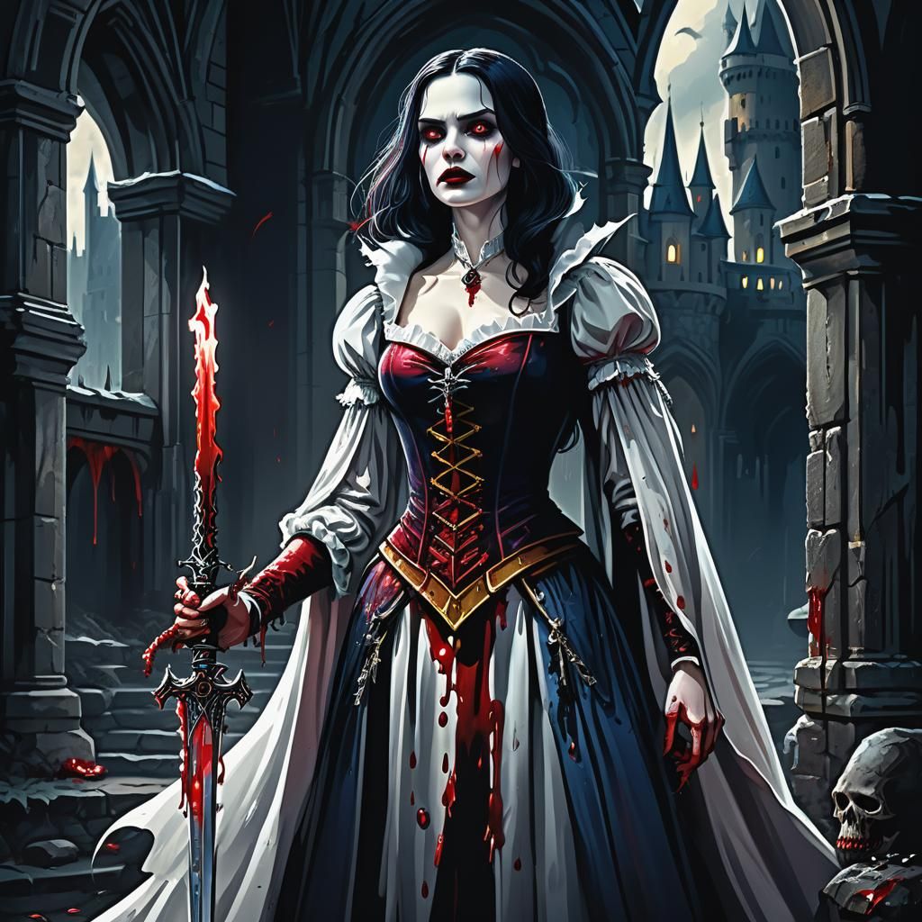 Vampire Snow White in Dark Fairytale Castle